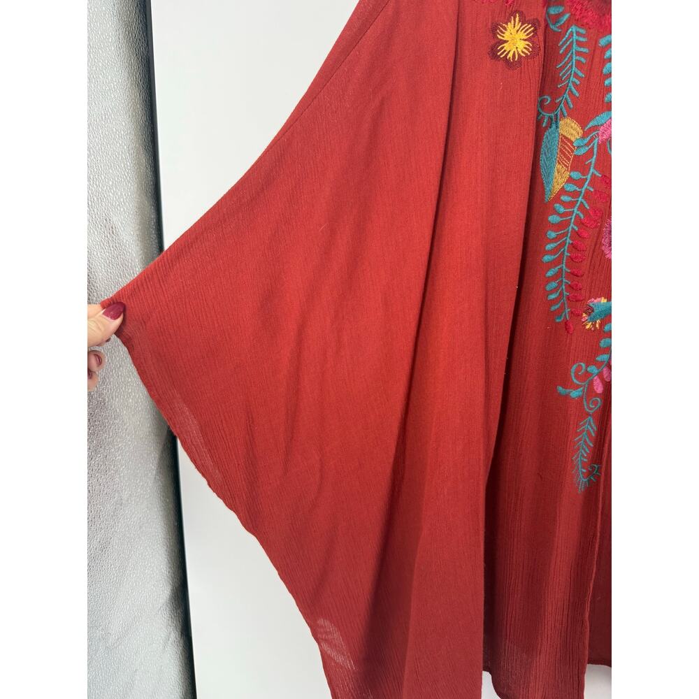 Umgee Rust Embroidered Boho Kimono Cardigan M/L Festival Chic Southwestern - Picture 7 of 8